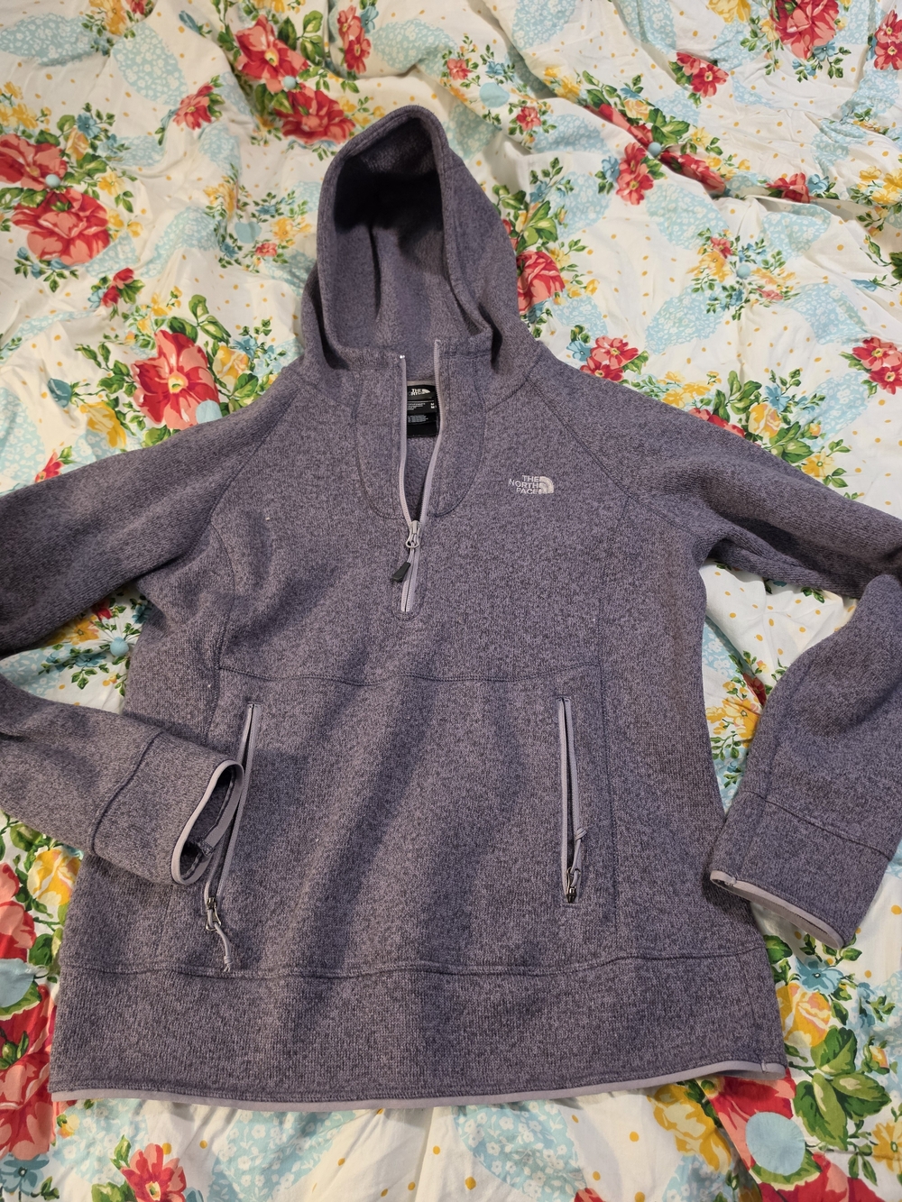The North Face Women’s Purple Zip-Up Hooded Fleece Sweater
